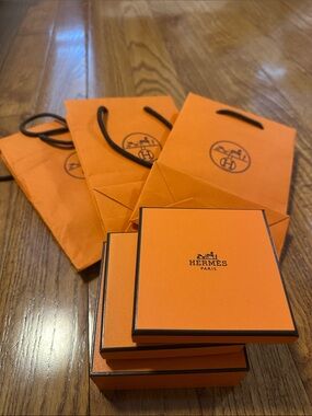Hermes Orange Gift Boxes and Bags